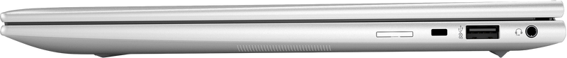 Looptop.se HP EliteBook 830 G10 silver aluminium laptop side profile showing USB-A and headphone ports