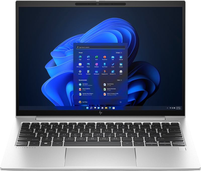 Looptop.se HP EliteBook 830 G10 silver aluminium laptop with 13.3-inch display and Windows 11 Pro interface